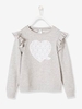 Sweatshirt with Frills for Girls grey light mixed color