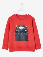 Sweatshirt with Fun Monster Motif for Boys red bright mixed color