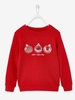 Sweatshirt with Glittery Christmas Baubles,  for Girls red bright solid with desig