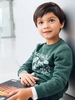Sweatshirt with Graphic Motif,  for Boys blue dark mixed color