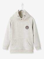 Sweatshirt with High Crossover Collar for Boys grey light mixed color