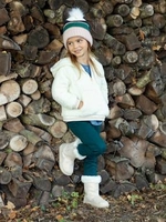 Sweatshirt with Hood & Sherpa Lining for Girls beige light mixed color