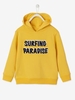 Sweatshirt with Hood,  Patches in Bouclé Knit,  for Boys yellow medium solid wth design