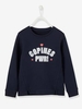 Sweatshirt with Iridescent Details for Girls blue dark solid with design