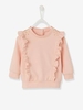 Sweatshirt with Large Ruffles on the Front for Baby Girls pink light solid with design