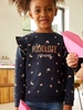 Sweatshirt with Message & Ruffled Sleeves for Girls beige