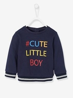 Sweatshirt with Message for Baby Boys blue dark solid with design