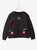 Sweatshirt with Motif with Reversible Sequins,  for Girls black dark solid with design