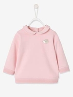 Sweatshirt with Peter Pan Collar,  for Baby Girls pink light solid with design