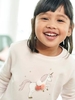Sweatshirt with Pompons Motif for Girls. blue dark solid with design