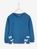 Sweatshirt with Pretty Bows for Girls blue dark solid