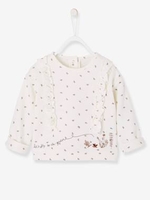 Sweatshirt with Print and Frills,  for Baby Girls white light all over printed