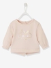 Sweatshirt with Rabbit in Fleece,  for Newborns pink medium solid with desig