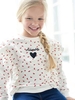 Sweatshirt with Ruffles & Heart Motifs for Girls white light all over printed