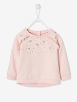 Sweatshirt with Ruffles,  for Baby Girls pink light solid with design