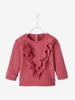 Sweatshirt with Ruffles in Broderie Anglaise,  for Babies pink