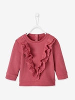 Sweatshirt with Ruffles in Broderie Anglaise,  for Babies pink