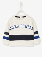 Sweatshirt with Stripe at the Bottom,  for Baby Boys white light solid with design