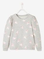 Sweatshirt with Unicorns for Girls light grey/print
