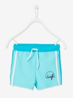 Swim Boxers with Surfing Motif for Boys blue bright solid with design