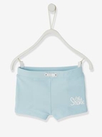 Swim Shorts for Babies with Cheeky Shark Head Motif blue light solid