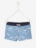 Swim Shorts for Baby Boys,  Whales Print blue dark all over printed