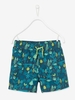 Swim Shorts for Boys,  Jungle Motif green dark all over printed