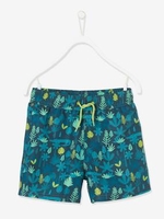 Swim Shorts for Boys,  Jungle Motif green dark all over printed