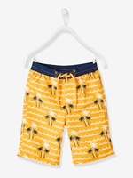 Swim Shorts for Boys,  Palm Tree Motifs orange bright all over printed