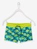 Swim Shorts with Exotic Motif,  for Boys green dark all over printed