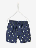 Swim Shorts with Seahorses,  for Babies blue dark all over printed