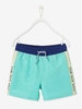 Swim Shorts with Stylish Side Stripes for Boys green bright solid with desig