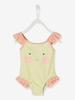 Swimsuit with Ruffle & Pineapple,  for Baby Girls yellow light all over printed