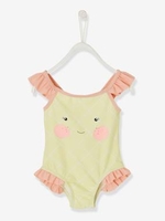 Swimsuit with Ruffle & Pineapple,  for Baby Girls yellow light all over printed