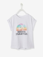 T-Shirt for Girls white light solid with design
