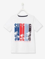 T-Shirt with Exotic Motif,  for Boys white light solid with design