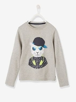 T-Shirt with Fun Motif for Boys grey light mixed color