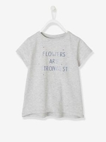 T-Shirt with Message for Girls grey light mixed color