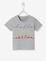 T-Shirt with Message in Relief for Baby Boys grey light mixed color