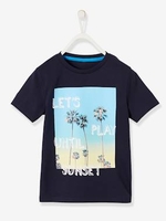 T-Shirt with Photo Print Motif for Boys blue dark solid with design