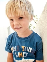 T-Shirt with Shark Motif for Boys white light solid with design