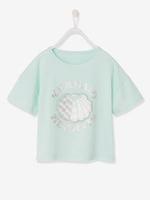 T-Shirt with Surprise Mermaid,  for Girls green light solid with design