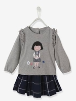 Top & Skirt Outfit,  for Baby Girls grey light mixed color