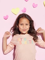 Top for Girls,  Pop Inscription pink light solid with design