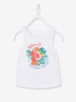 Top for Girls,  with Exotic Motif white light solid with design