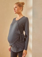 Top with Crossover Panels,  Maternity & Nursing Special dark green