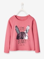 Top with Reversible Sequins,  for Girls blue dark solid with design