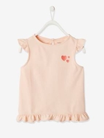Top with Ruffles for Girls pink light solid with design
