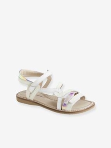 Touch-Fastening Leather Sandals for Girls,  Designed for Autonomy beige light metalised