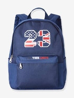 Two-Tone Backpack for Boys blue bright solid with design